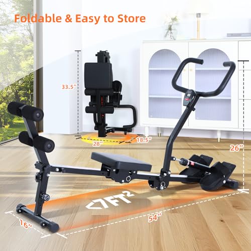Sportneer Foldable Hydraulic Rowing Machine with 12-Level Resistance Z314