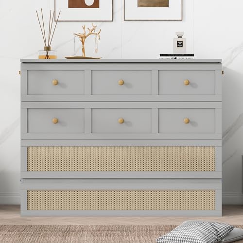 Ball & Cast Queen Size Solid Pine Murphy Bed with Charging Station, White + Walnut P2075