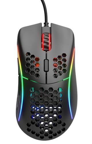 Glorious Model D Wired Gaming Mouse - 68g Honeycomb RGB Ergonomic, Matte White M160012