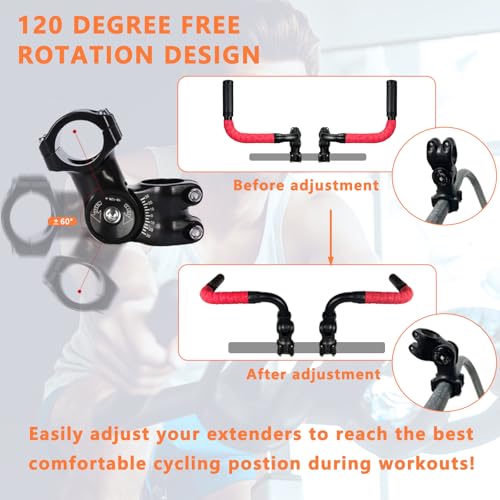 Handlebar Extender for Peloton Indoor Exercise Bikes, Sheep-horn with Black Tapes & Grips F973