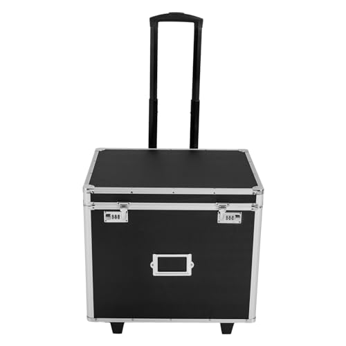 Locking File Storage Box with Wheels, Fireproof and Collapsible Y7536