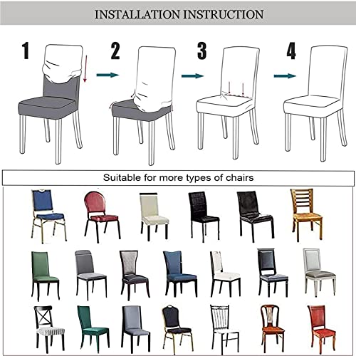Waterproof Spandex Parsons Chair Covers, Beige, Set of 4 S639825