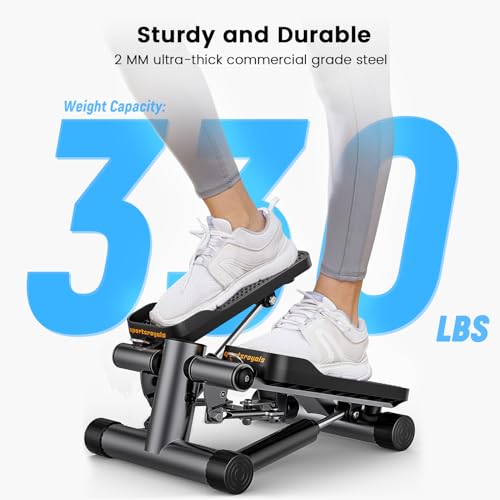 Sportsroyals Stair Stepper with Resistance Bands, Hydraulic Fitness Stepper, 330lbs Capacity D615949