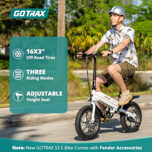Gotrax S3 Electric Bike, 750W Peak Motor, 25 Miles Range, Folding Fat Tire E-Bike B18421