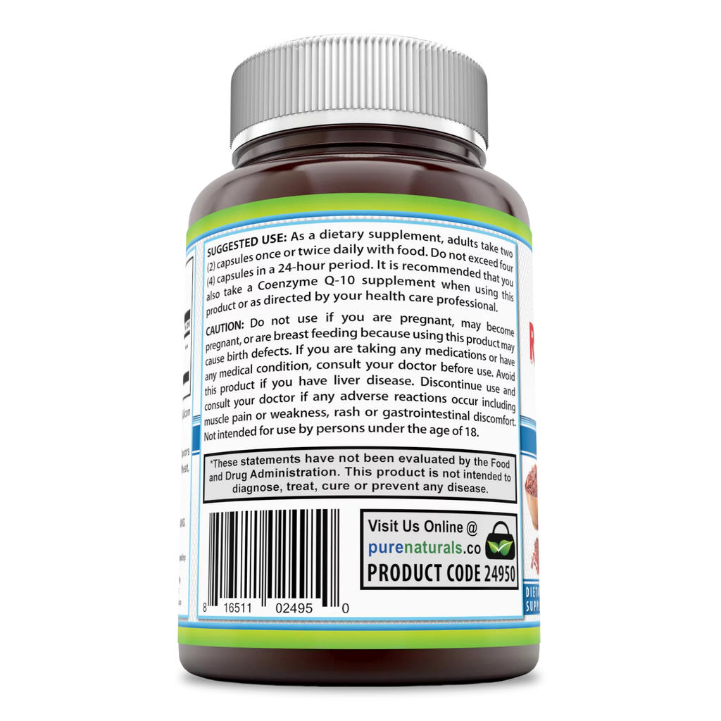 Pure Naturals Red Yeast Rice Supplement 1200mg, 480 Capsules N4009