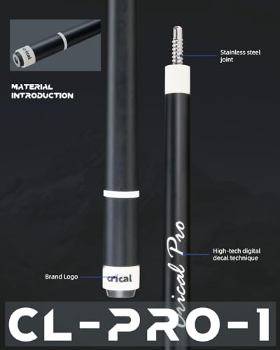 CRICAL Carbon Fiber Pool Cue Stick 58" with 12.5mm Tip J317692