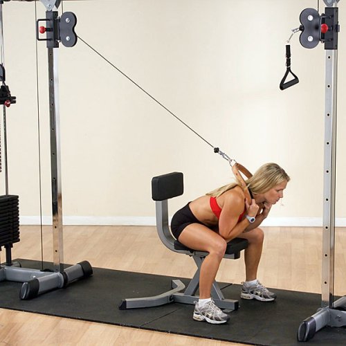 Body-Solid GDCC250B Cable Crossover Machine for Home Gym, Dual Weight Stack, Black E4559