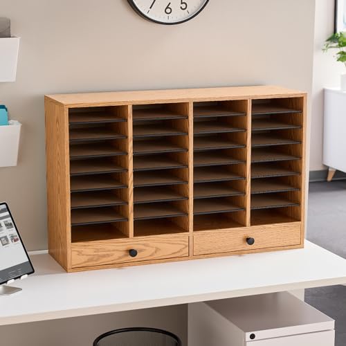 Safco Wooden Paper and Mail Organizer, Adjustable Shelves, Stackable B285