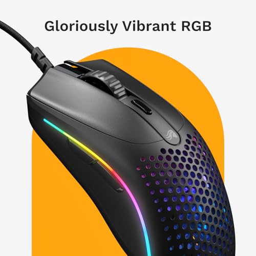 Glorious Model D Wired Gaming Mouse - 68g Honeycomb RGB Ergonomic, Matte White M160012