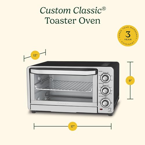 Cuisinart TOB-40N Custom Classic Toaster Oven Broiler, Brushed Stainless and Black T17103