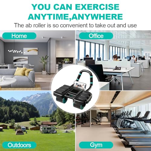 Automatic Rebound Ab Roller Wheel with Elbow Support, 4-Wheel Core Exercise Equipment for Home Gym X959