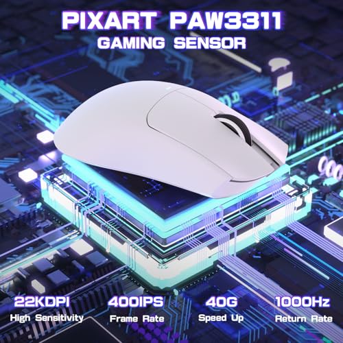 Attack Shark X11SE Wireless Gaming Mouse, Tri-Mode 22K DPI, 59g, Berry Red Y3775