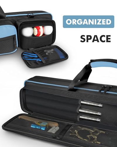 Pool Cue Case 4x5 with Pockets, Soft Padded Billiard Cue Bag A2212