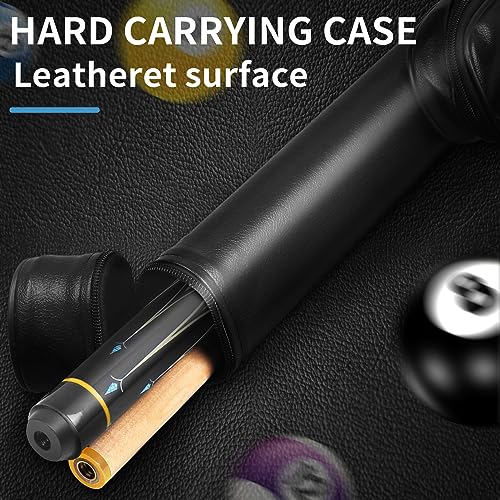 lotmusic Premium Pool Stick with Telescopic Fiber Extension Cue, 58 Inch Set with Case W47144