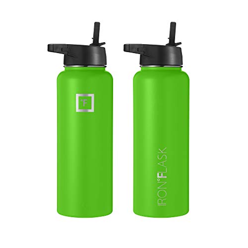 IRON °FLASK Stainless Steel Insulated Water Bottle with 3 Lids, 40 oz U19688