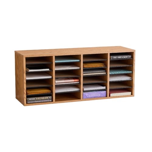 Safco Wooden Paper and Mail Organizer, Adjustable Shelves, Stackable B285