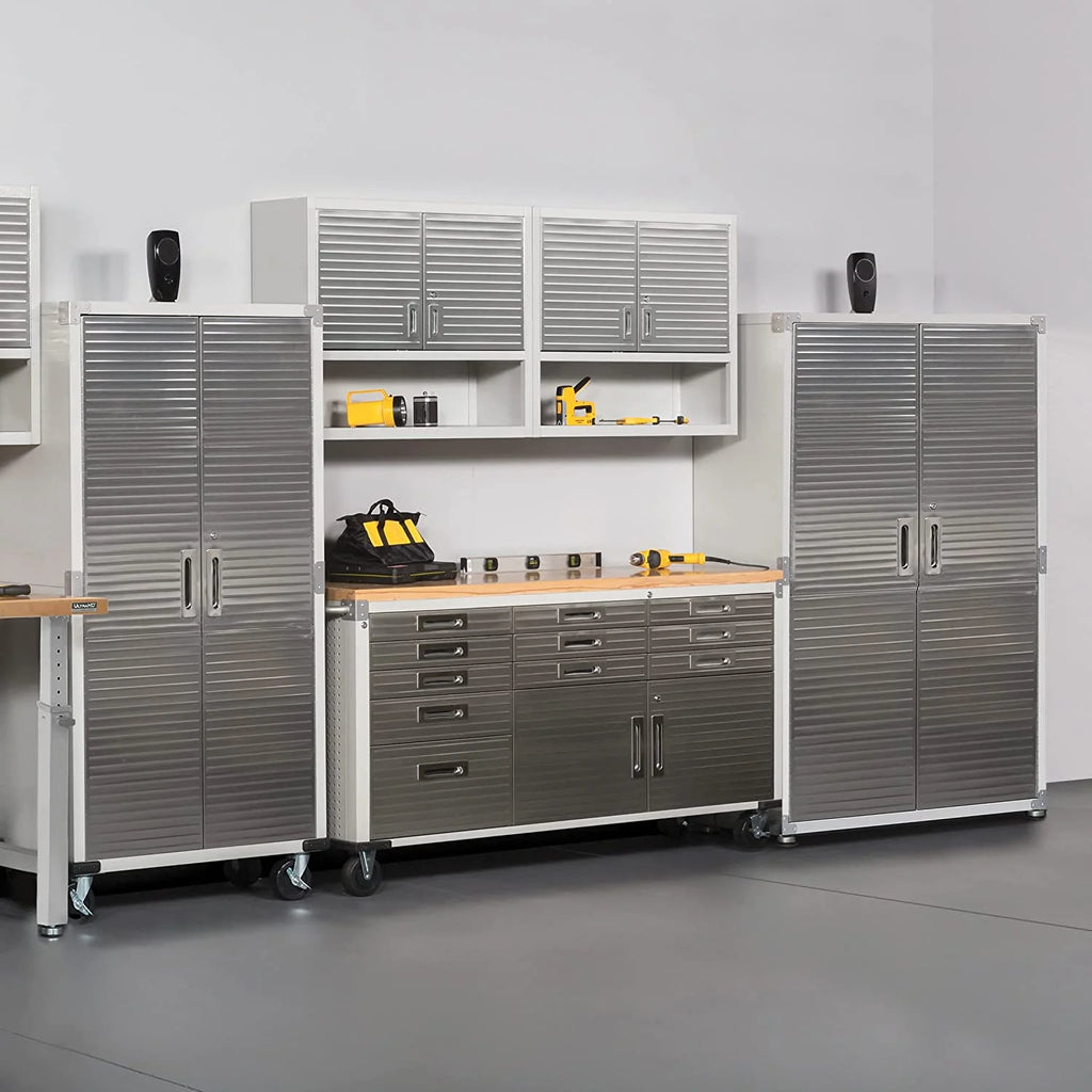 Seville Classics UltraHD Mega Steel Storage Cabinet 48"W x 24"D x 72"H Granite Z96086