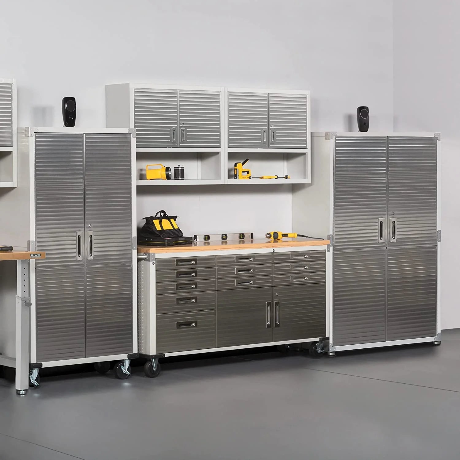 Seville Classics UltraHD Mega Steel Storage Cabinet 48"W x 24"D x 72"H Granite Z96086