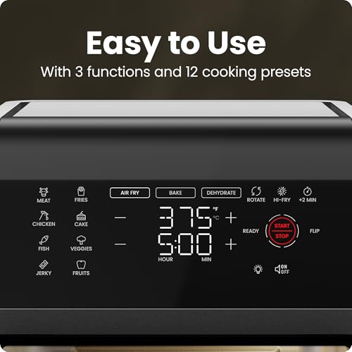 CHEFMAN Multifunctional Digital Air Fryer Rotisserie Dehydrator Convection Oven, 10L, Black B811909