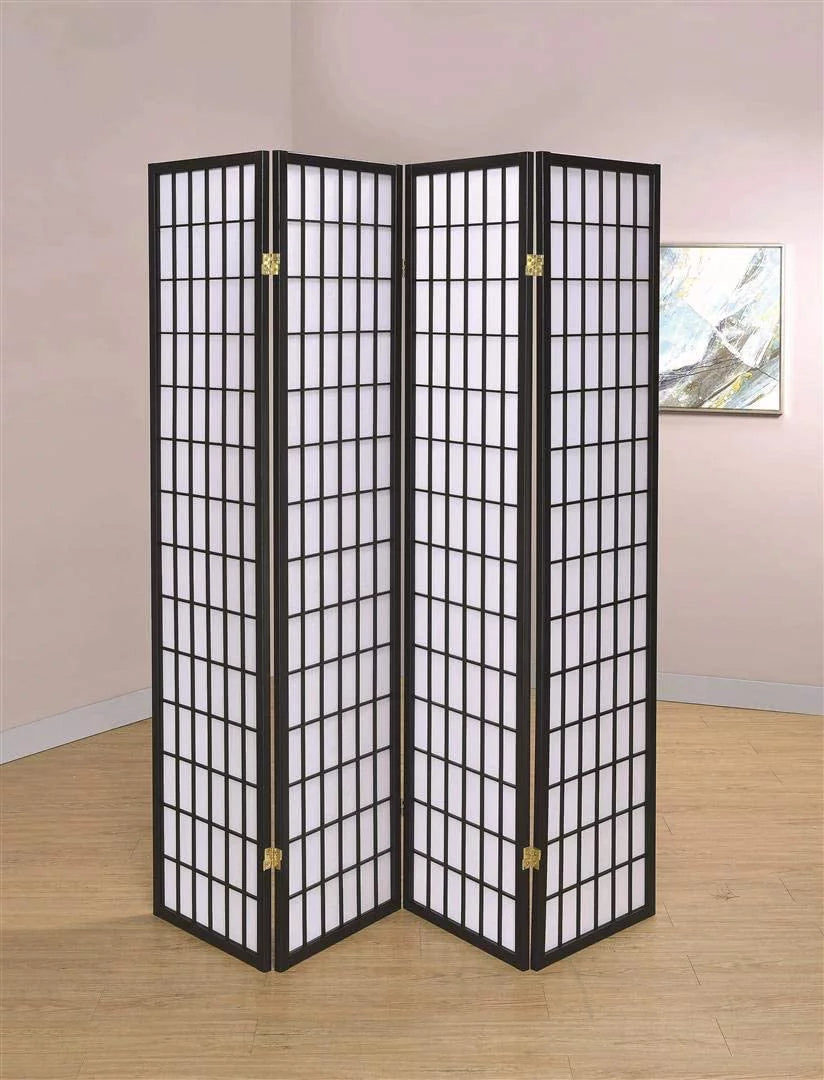 GTU Furniture Japanese Style 4 Panel Wood Shoji Room Divider Screen Q599