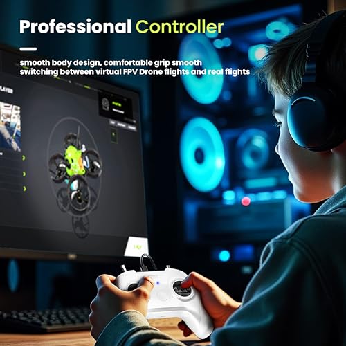 STARDRONE S8 RC Flight Simulator Controller 8 Channels FPV Remote, Mode 2, White L38110