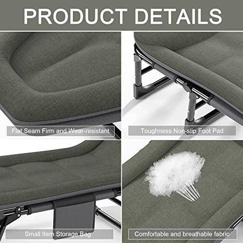 GeRRiT 3 in 1 Folding Camping Cot Bed, 5 Positions Adjustable Lounge Chair X23336