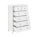 6 Drawer Dresser Chest with Slide Rails and Modern Metal Handles – Farmhouse & Modern Design, Wood Grain Tabletop, Anti-tipping Device, Multipurpose Storage Solution,White