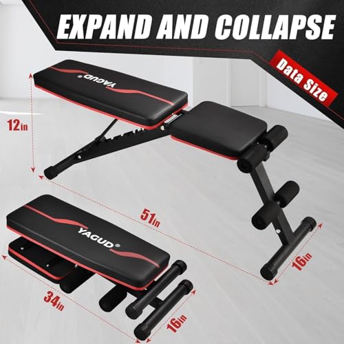 Adjustable Weight Bench for Home Gym, 800 LB Incline Decline Strength Training M735