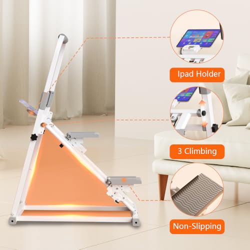Foldable Stair Stepper Machine with Handles for Home Cardio, Low Impact Workout Equipment W114