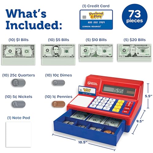 Learning Resources Pretend & Play Calculator Cash Register Toy for Kids H91438