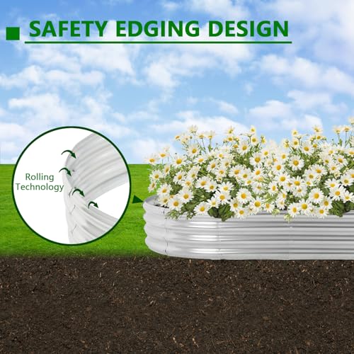 Raised Garden Bed 8x4x1 FT Galvanized Metal Planter Box for Outdoor Vegetables G782