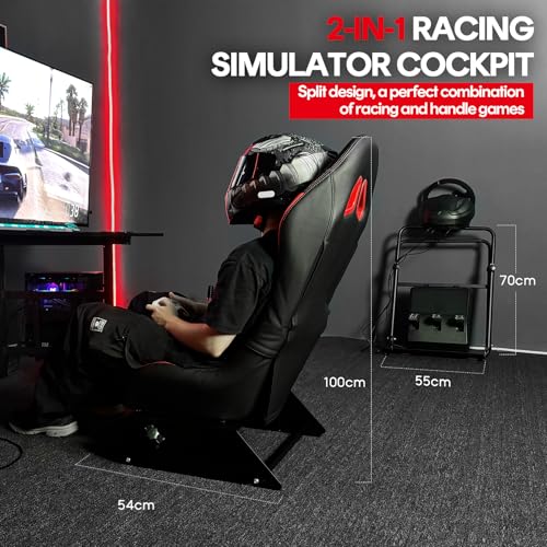 RACGTING Racing Simulator Cockpit, Foldable Adjustable Racing Seat B89086