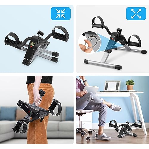 Uten Folding Pedal Exerciser, Under Desk Bike with LCD Monitor C98402