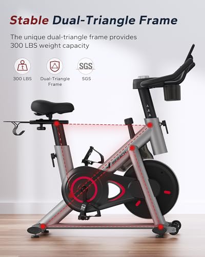 MERACH Exercise Bike, Low Noise Indoor Cycling Bike with App X955106
