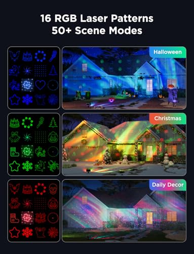Govee Outdoor Projector Light, Laser and Aurora Star Projector with 16 RGB Patterns Z2134