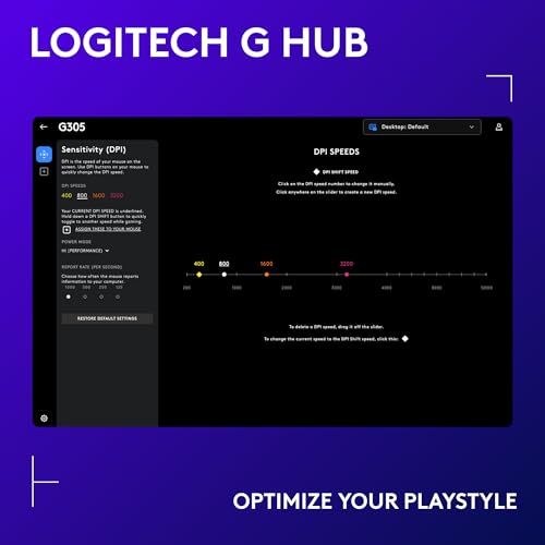 Logitech G305 LIGHTSPEED Wireless Gaming Mouse, Hero 12K Sensor, Black O4133