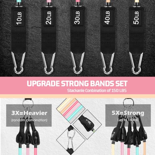 VEICK Resistance Bands with Handles for Home Workout O75059