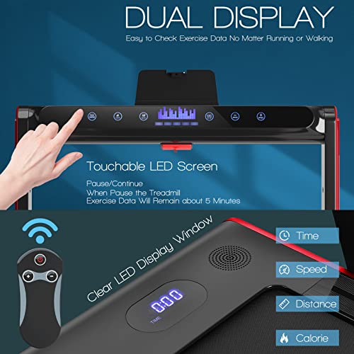 Goplus 2 in 1 Folding Treadmill with LED Display and Bluetooth Speaker Z6697