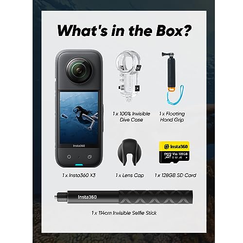 Insta360 X3 Motorcycle Kit - Waterproof 360 Action Camera with 5.7K HDR Video E78107