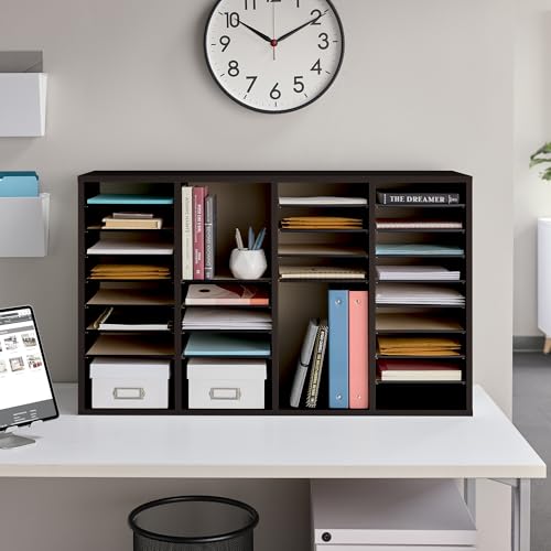 Safco Wooden Paper and Mail Organizer, Adjustable Shelves, Stackable B285