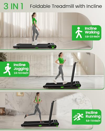 Akluer Walking Pad with Incline, 2.5 HP Under Desk Treadmill for Home L144230