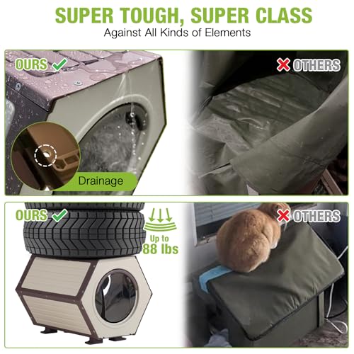 Outdoor Feral Cat House 2 Story Waterproof Shelter S95230