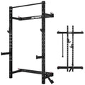 RitFit Multi-Functional Folding Squat Rack for Home Gym, Wall Mounted with Attachments V171188