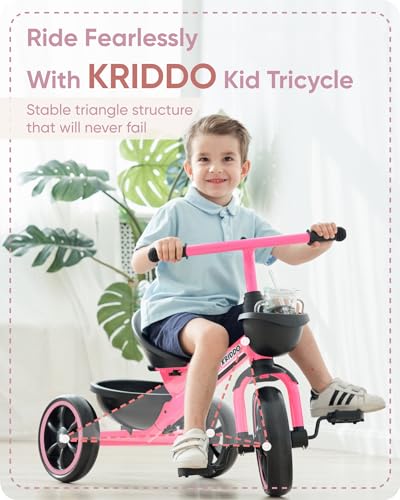KRIDDO Kids Tricycle for Toddlers Age 2-5 Years, Blue P72011