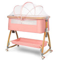 Baby Bassinet, Bedside Bassinet for Baby, 6 Height Adjustable Baby Bed, 3 in 1 Bassinet Bedside Sleeper with Wheels, Mosquito Net, Portable Bedside Crib for Infant/Baby/Newborn (Light Grey)