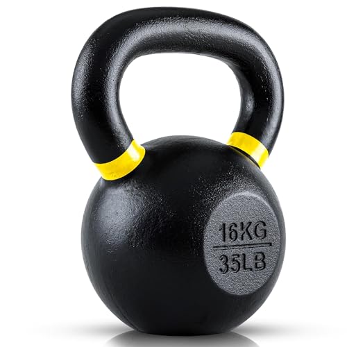 Cast Iron Kettlebell with Powder Coated Wide Handle P961