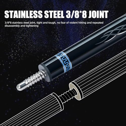 CRICAL Carbon Fiber Pool Cue Stick 58" with 12.5mm Tip J317692
