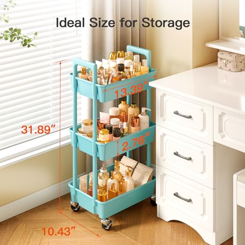 Pipishell 3 Tier Rolling Cart Organizer with Lockable Wheels, White K43271