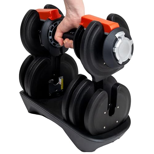BodySport 40 lb Adjustable Dumbbells with 12 Free Weights for Home Gym Z86856