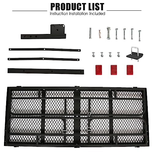Folding Hitch Cargo Carrier 60 x 24 x 14 Inch, 500 lbs Capacity, 2" Receiver, Black G12377